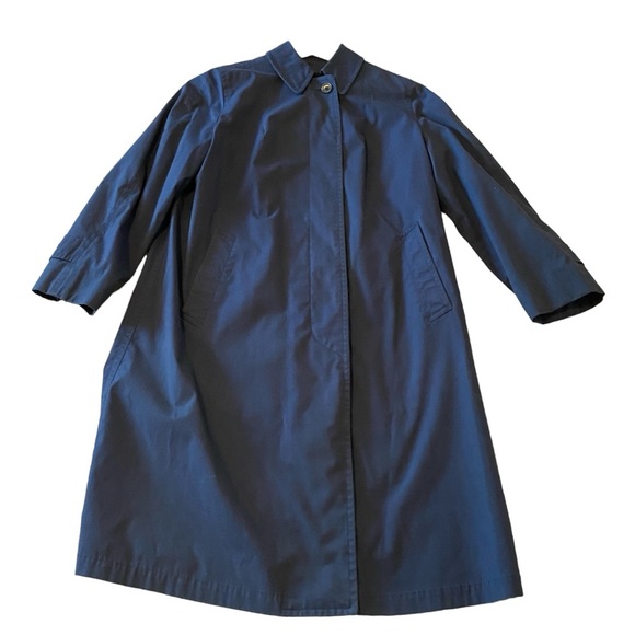 London Fog Vintage Navy Raincoat Weatherwear Distinction Women’s Navy Blue - Picture 13 of 13